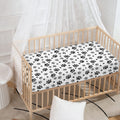 Grey Animal Paw Pattern Print Baby Crib Sheet