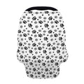 Grey Animal Paw Pattern Print Baby Seat Cover