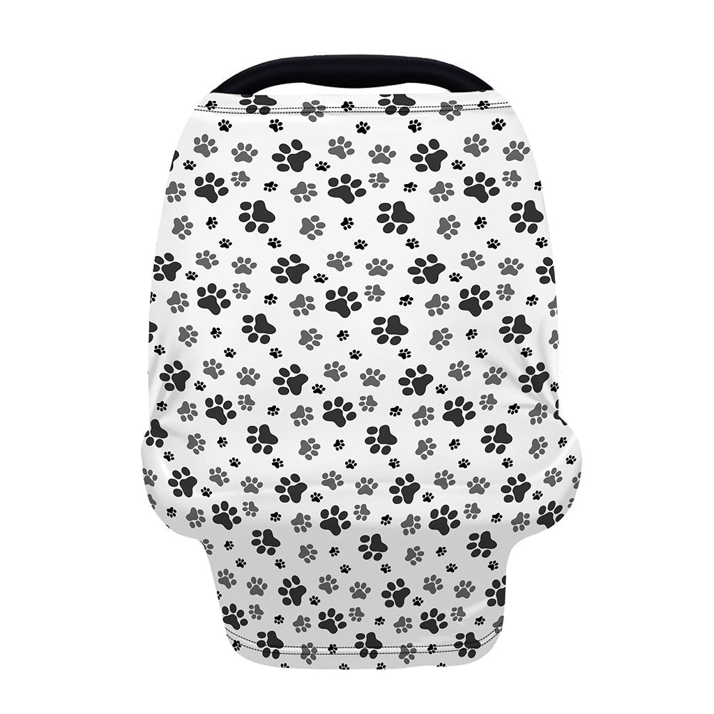 Grey Animal Paw Pattern Print Baby Seat Cover