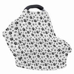 Grey Animal Paw Pattern Print Baby Seat Cover