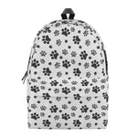 Grey Animal Paw Pattern Print Backpack
