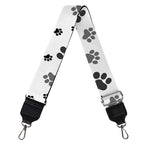Grey Animal Paw Pattern Print Bag Strap