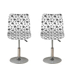Grey Animal Paw Pattern Print Bar Stool Covers