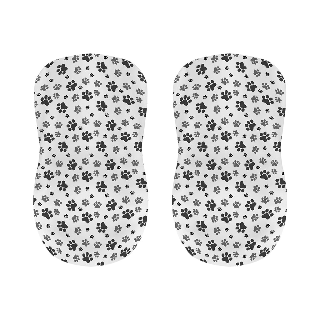 Grey Animal Paw Pattern Print Bar Stool Covers