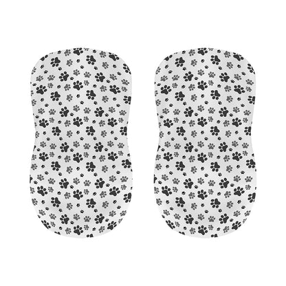 Grey Animal Paw Pattern Print Bar Stool Covers