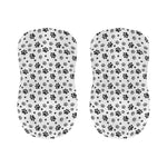 Grey Animal Paw Pattern Print Bar Stool Covers