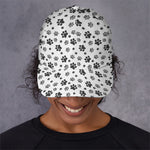 Grey Animal Paw Pattern Print Baseball Cap