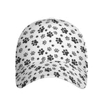 Grey Animal Paw Pattern Print Baseball Cap