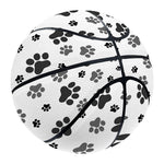 Grey Animal Paw Pattern Print Basketball