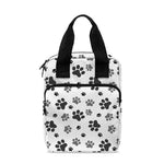 Grey Animal Paw Pattern Print Bible Tote Bag