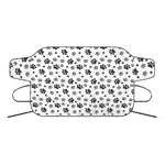 Grey Animal Paw Pattern Print Car Windshield Snow Cover
