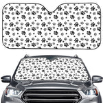 Grey Animal Paw Pattern Print Car Windshield Sun Shade