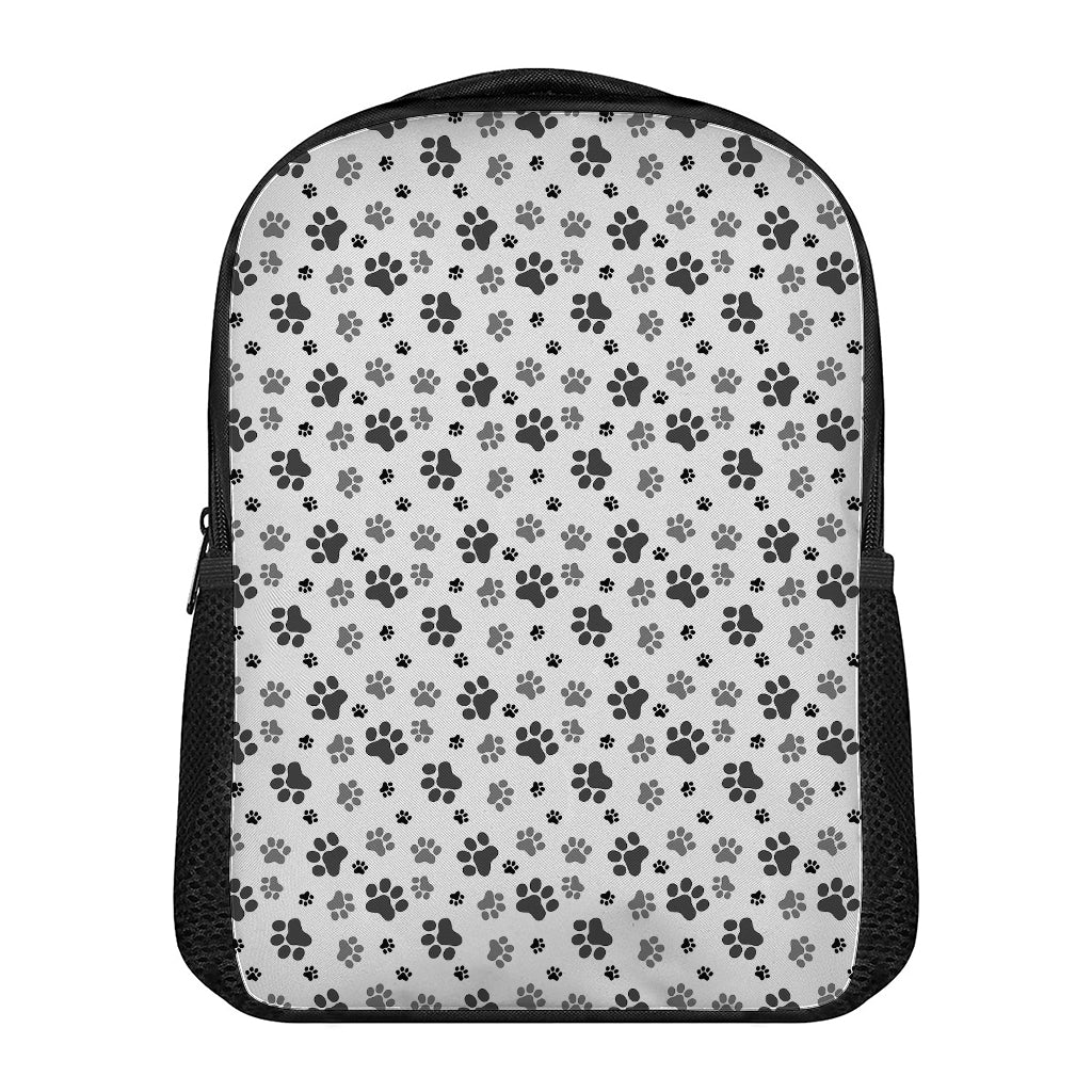 Grey Animal Paw Pattern Print Casual Backpack