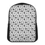 Grey Animal Paw Pattern Print Casual Backpack