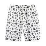 Grey Animal Paw Pattern Print Cotton Shorts