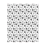 Grey Animal Paw Pattern Print Curtain