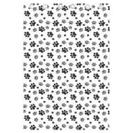 Grey Animal Paw Pattern Print Curtain
