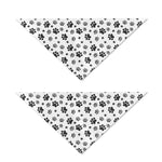 Grey Animal Paw Pattern Print Dog Bandana