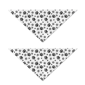 Grey Animal Paw Pattern Print Dog Bandana