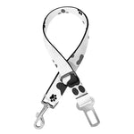 Grey Animal Paw Pattern Print Dog Seat Belt