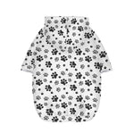 Grey Animal Paw Pattern Print Dog Zip Up Hoodie