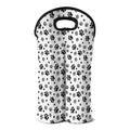 Grey Animal Paw Pattern Print Double Neoprene Wine Tote