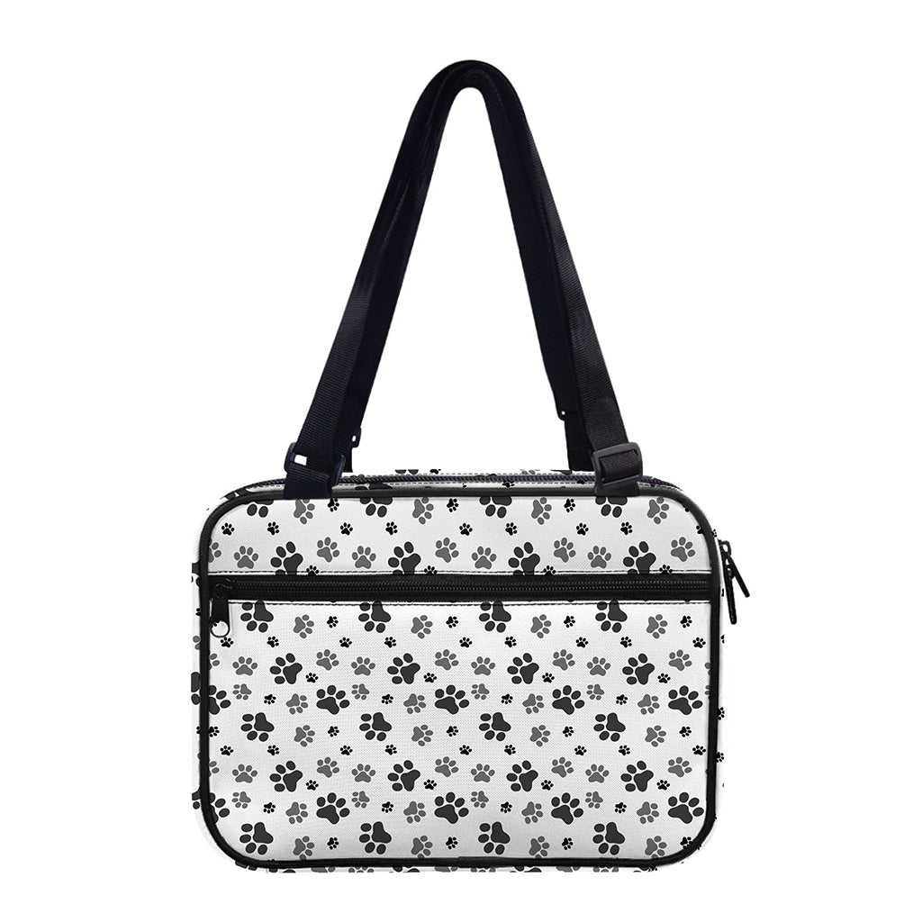 Grey Animal Paw Pattern Print Double Strap Bible Bag