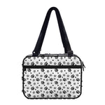 Grey Animal Paw Pattern Print Double Strap Bible Bag