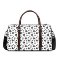 Grey Animal Paw Pattern Print Duffel Bag
