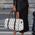 Grey Animal Paw Pattern Print Duffle Bag