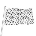 Grey Animal Paw Pattern Print Flag