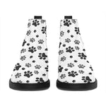 Grey Animal Paw Pattern Print Flat Ankle Boots