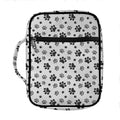 Grey Animal Paw Pattern Print Front Pocket Bible Bag