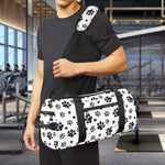 Grey Animal Paw Pattern Print Gym Bag