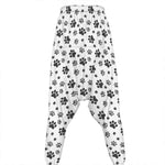 Grey Animal Paw Pattern Print Hammer Pants