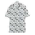 Grey Animal Paw Pattern Print Hawaiian Shirt