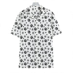 Grey Animal Paw Pattern Print Hawaiian Shirt