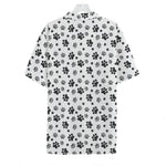 Grey Animal Paw Pattern Print Hawaiian Shirt