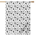 Grey Animal Paw Pattern Print House Flag