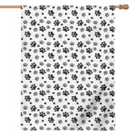 Grey Animal Paw Pattern Print House Flag