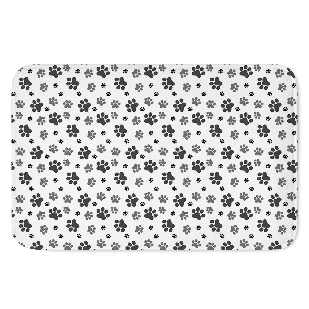 Grey Animal Paw Pattern Print Indoor Door Mat