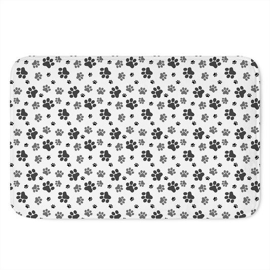 Grey Animal Paw Pattern Print Indoor Door Mat