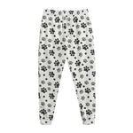 Grey Animal Paw Pattern Print Jogger Pants
