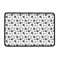Grey Animal Paw Pattern Print Kitchen Mat