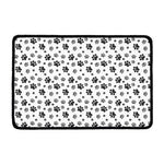Grey Animal Paw Pattern Print Kitchen Mat