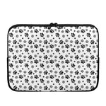 Grey Animal Paw Pattern Print Laptop Sleeve