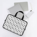 Grey Animal Paw Pattern Print Laptop Sleeve With Handle