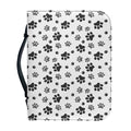 Grey Animal Paw Pattern Print Leather Bible Cover