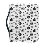 Grey Animal Paw Pattern Print Leather Bible Cover