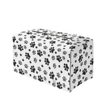 Grey Animal Paw Pattern Print Leather Tissue Box Cover